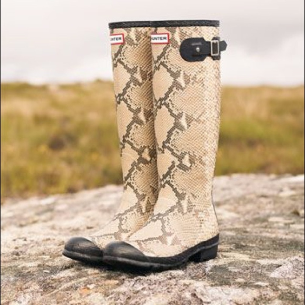 Carnaby Snakeskin Natural Rubber Rain Boot